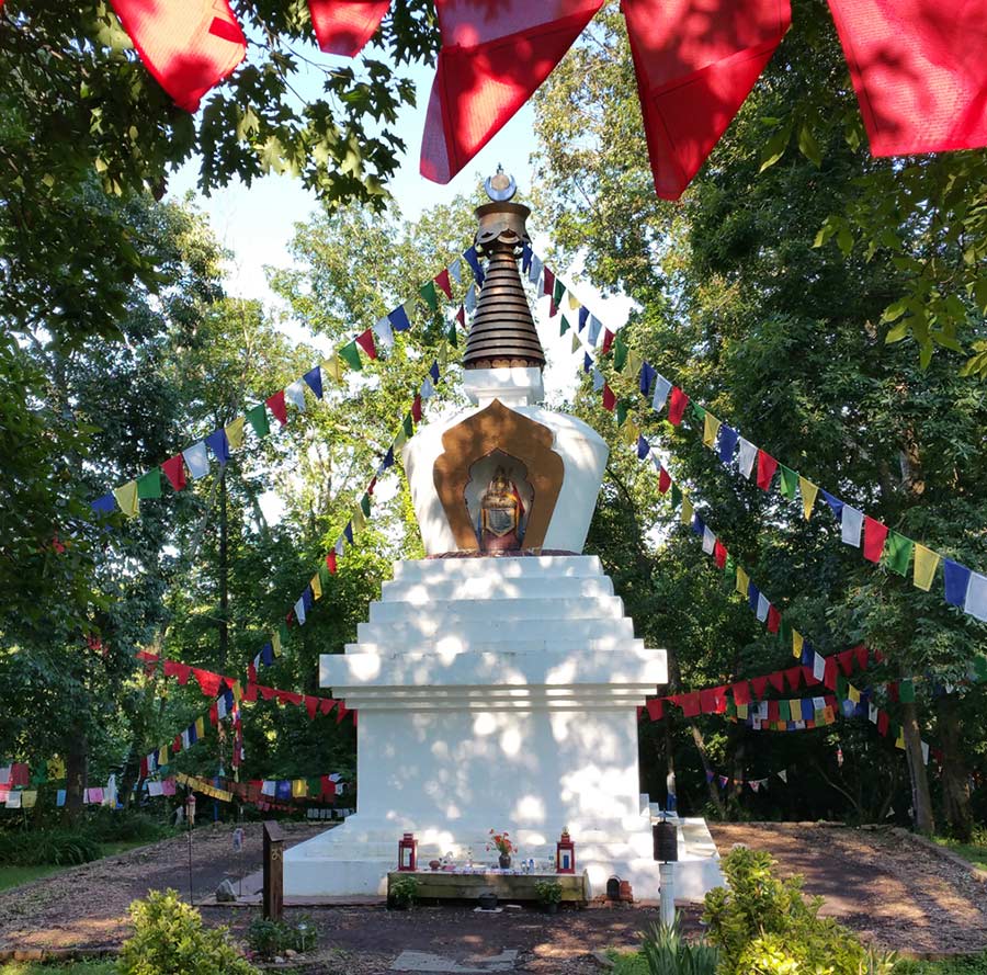 Enlightenment Stupa at KPC Maryland. Built in 1988, and consecrated by H.H. Penor Rinpoche
