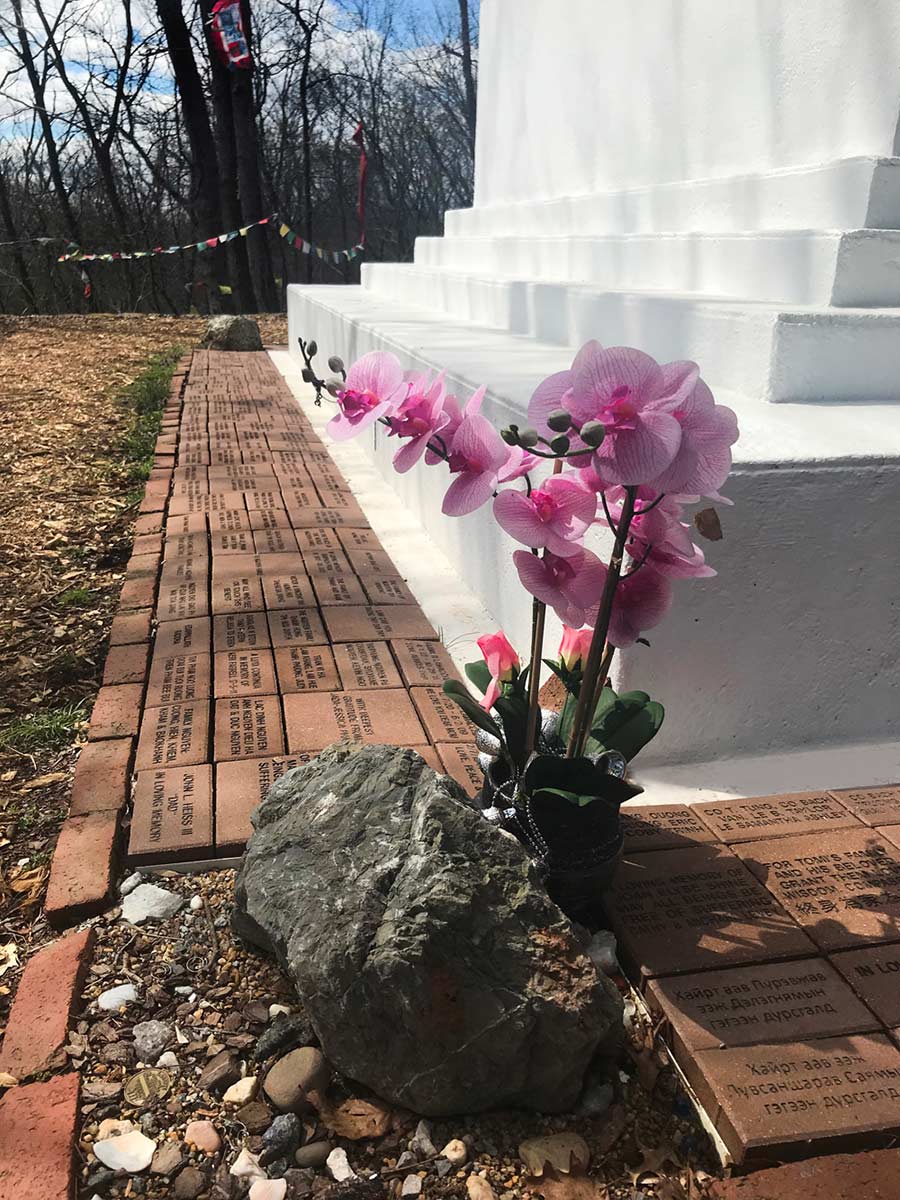 Dedicated and inscribed bricks at the KPC Enlightenment Stupa in Maryland