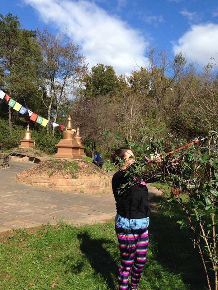 A volunteer helps with pruning and plant maintenance in the long life park at KPC Maryland