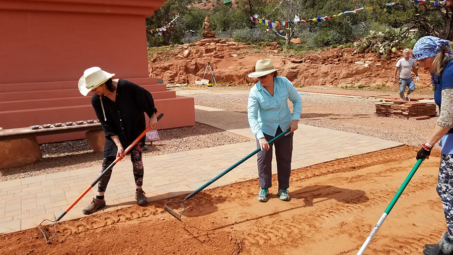 KPC Volunteers at the Amitabha Stupa in Sedona, AZ.