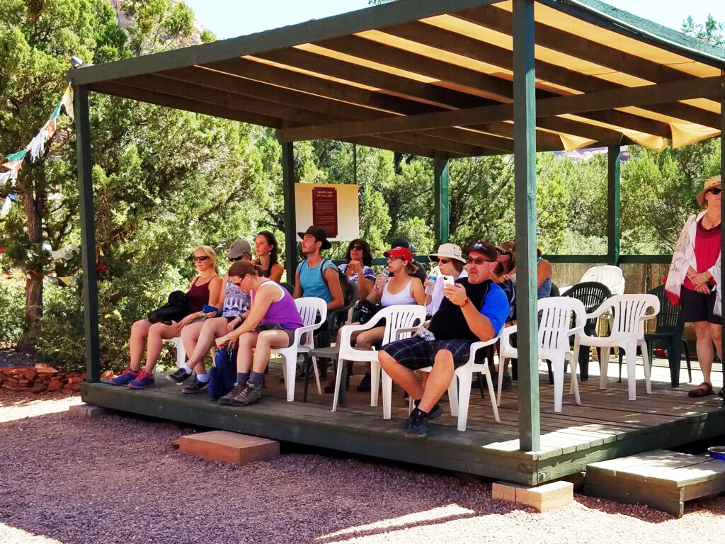 Meditation platform & visitors