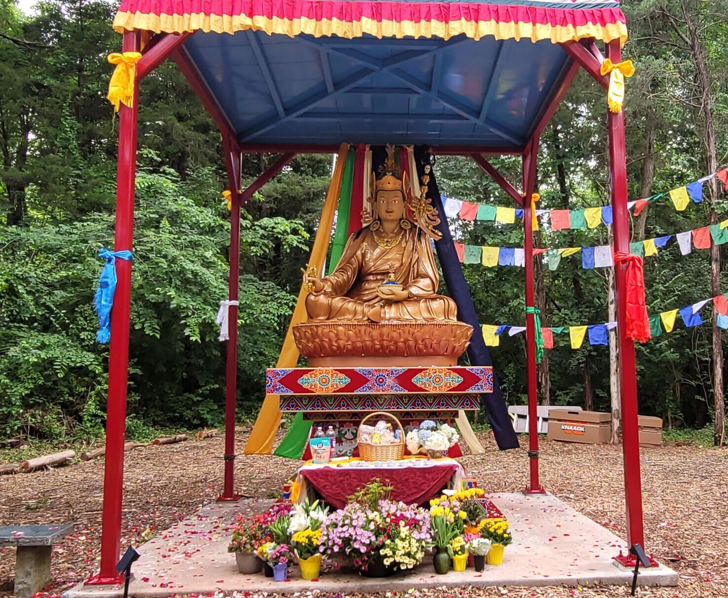 Guru Rinpoche on Throne after consecration.