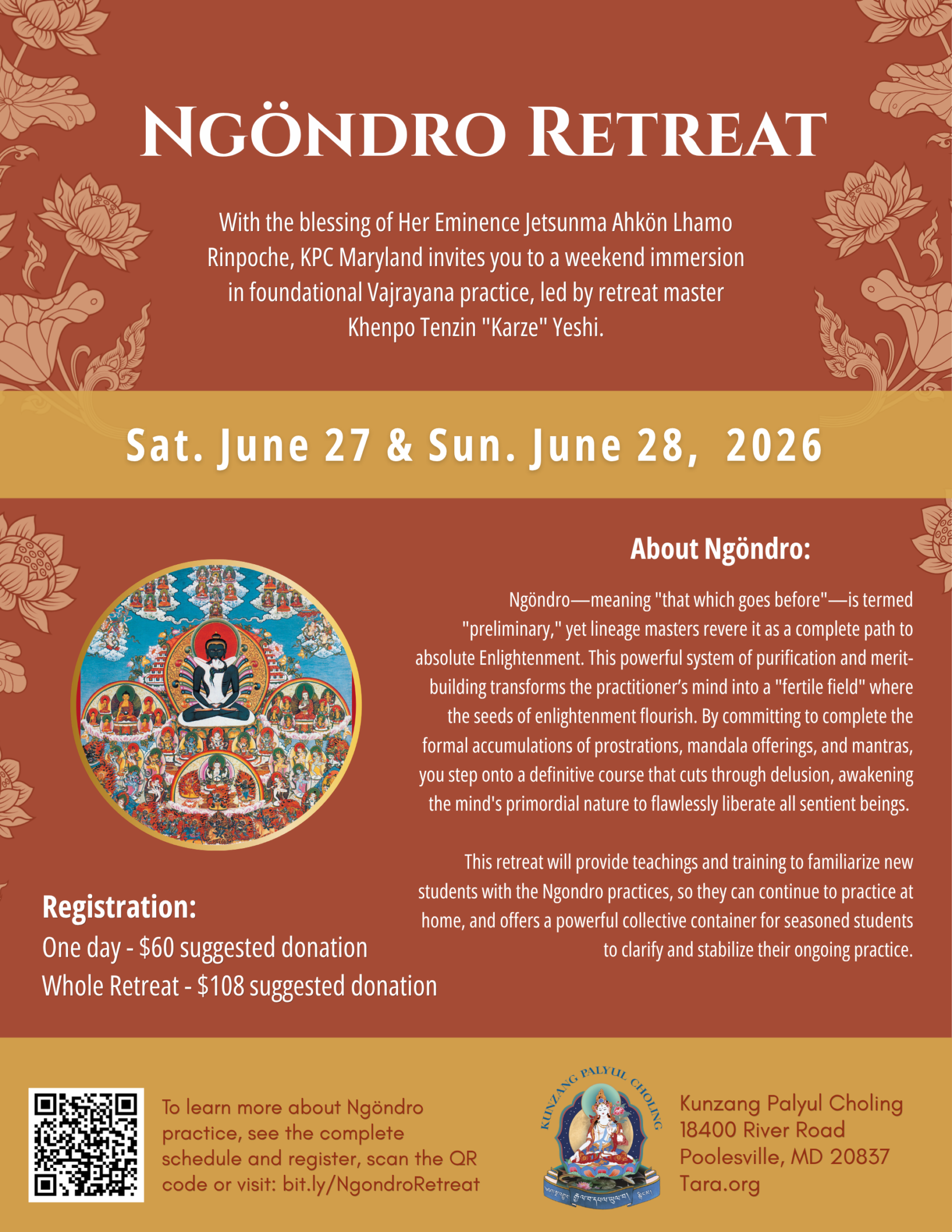 Ngondro Retreat June retreat flyer