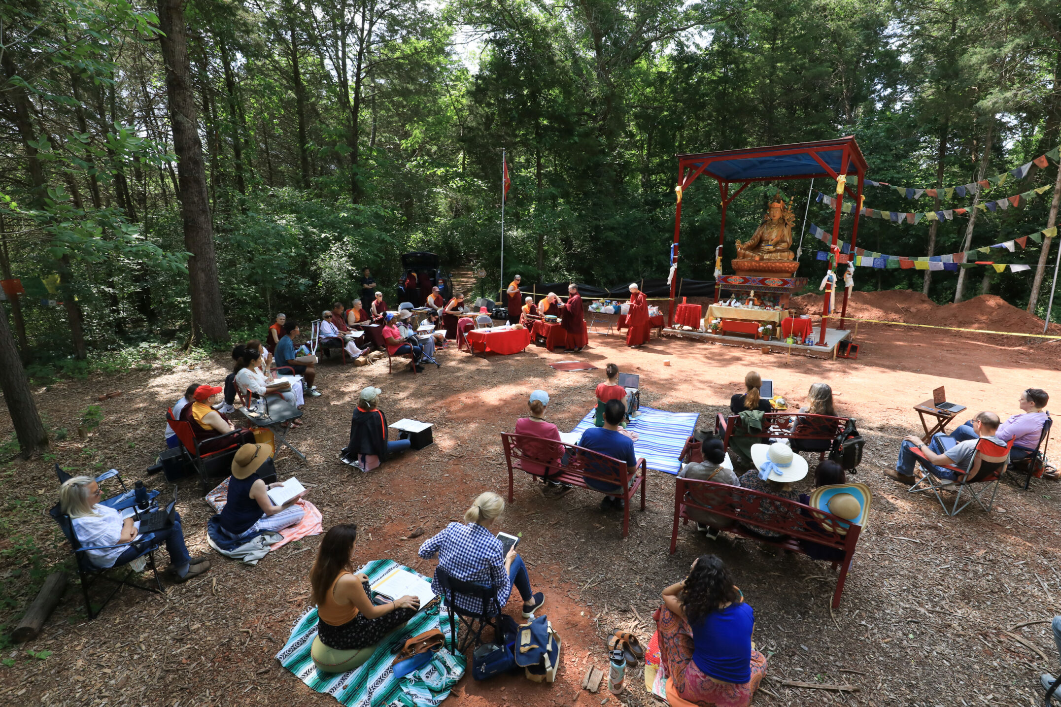 Tsog at the Guru Rinpoche Statue